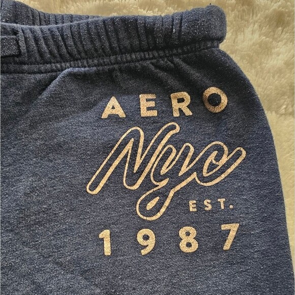 Aeropostale Navy Joggers Size Small Blue With Aero Logo. - Picture 3 of 6